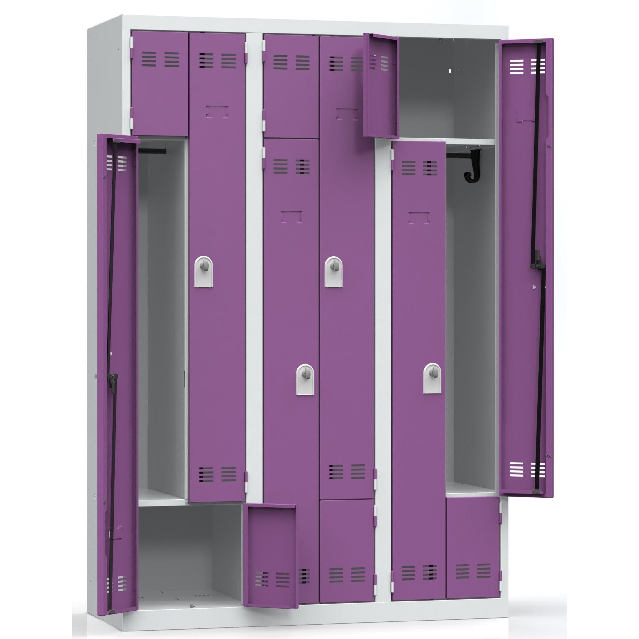 Vestiaires gain de place 3 colonnes - Cadenassable