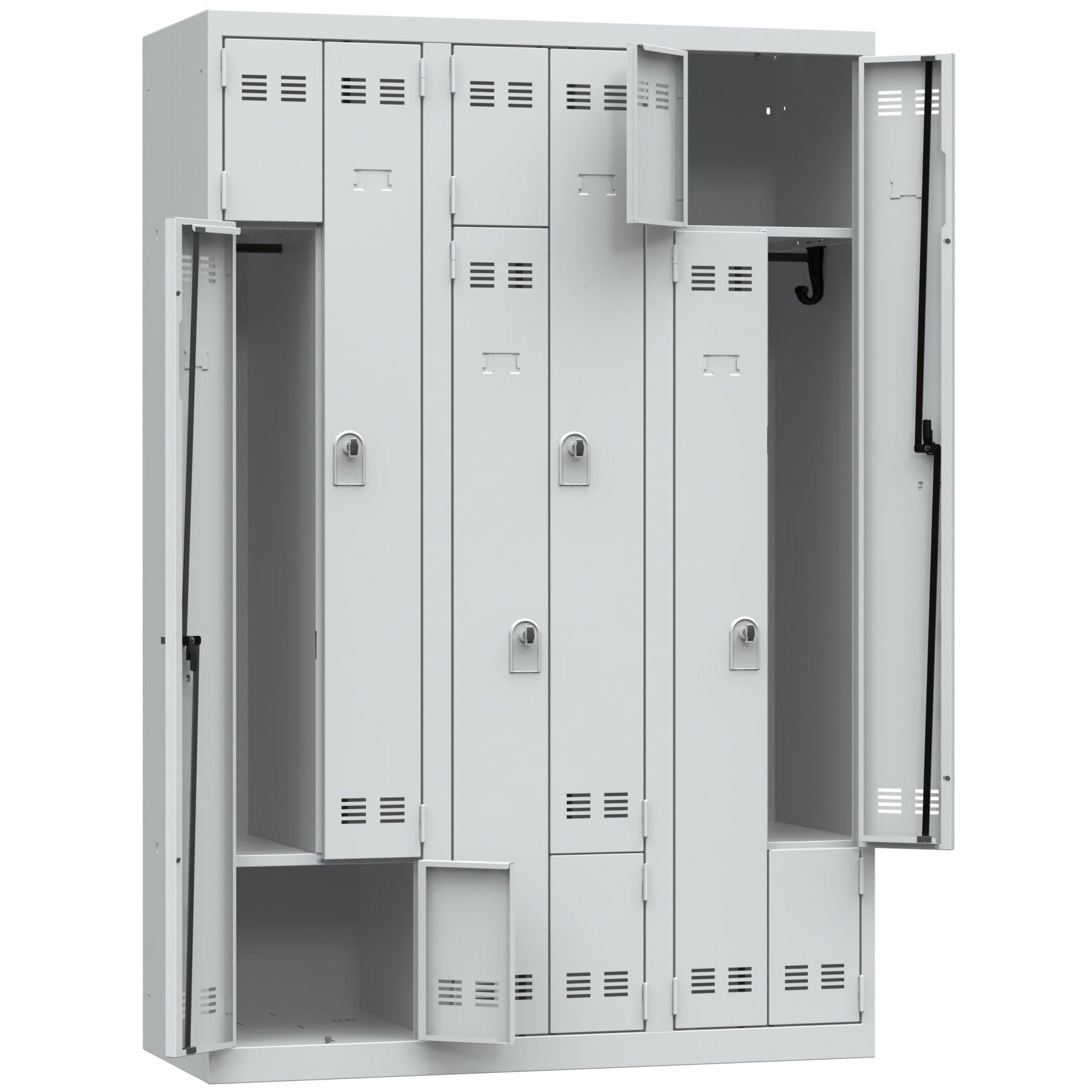 Vestiaires gain de place 3 colonnes - Cadenassable
