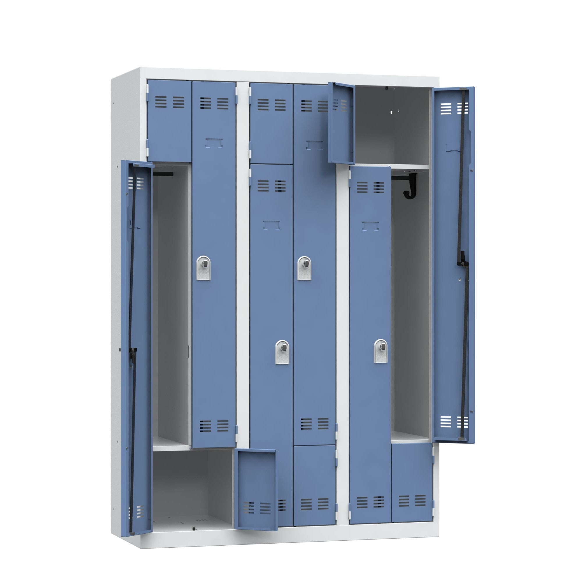 Vestiaires gain de place 3 colonnes - Cadenassable