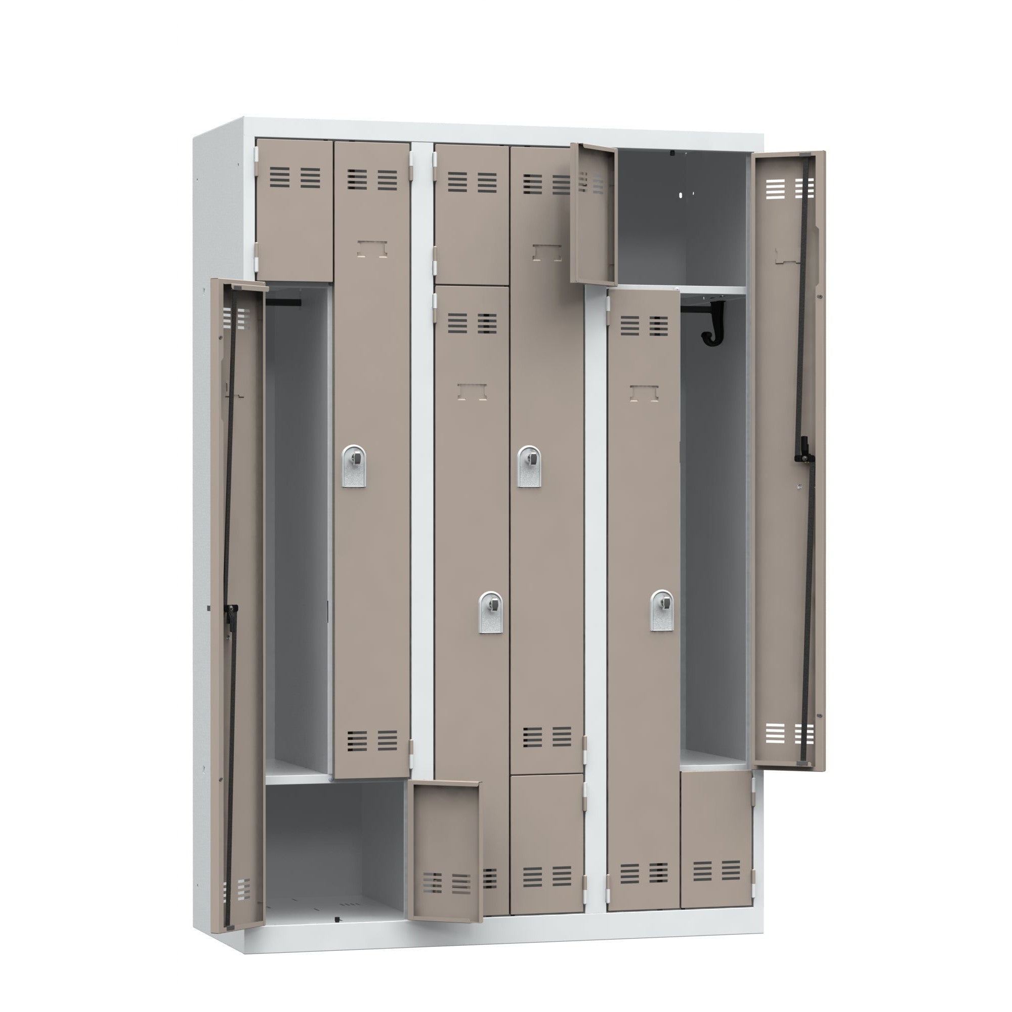 Vestiaires gain de place 3 colonnes - Cadenassable