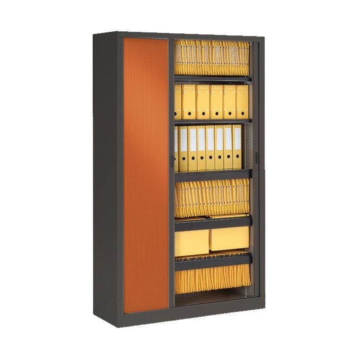 Armoire à rideaux 198x120x43 cm décor bois