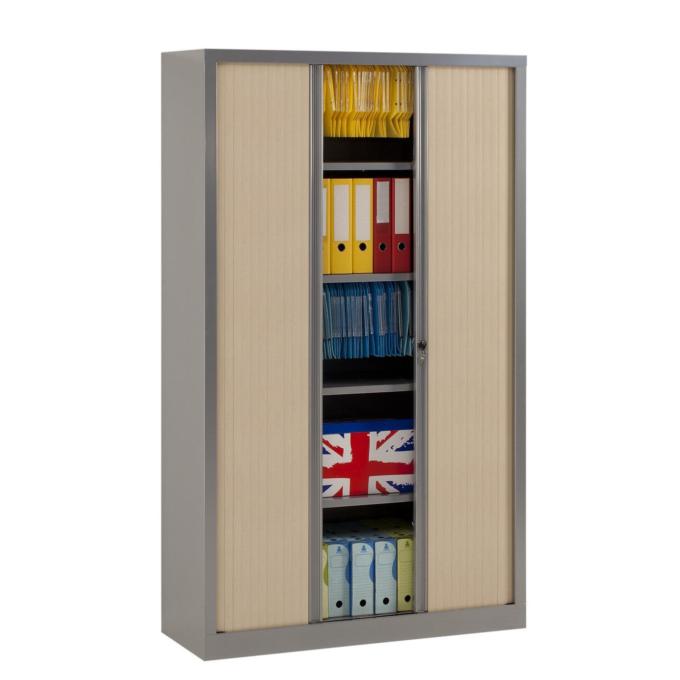 Armoire à rideaux 198x120x43 cm décor bois