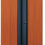 Armoire à rideaux 198x120x43 cm décor bois