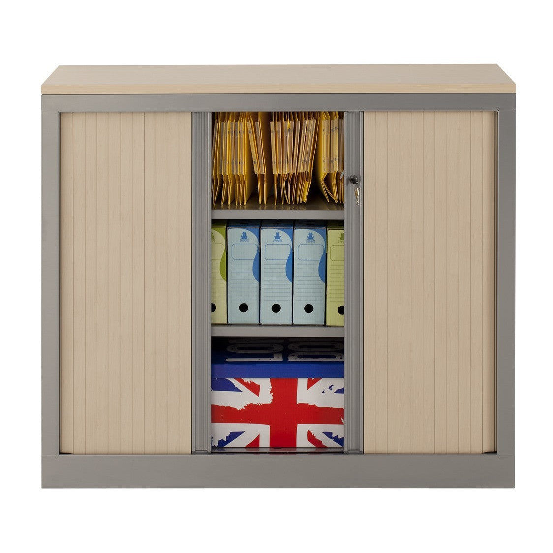 Armoire à rideaux 100x120x43 cm décor bois