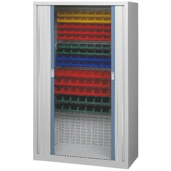 Armoire d'atelier à rideaux équipée