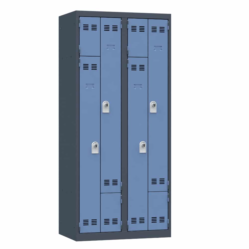 Vestiaires monobloc gain de place 2 colonnes - Cadenassable