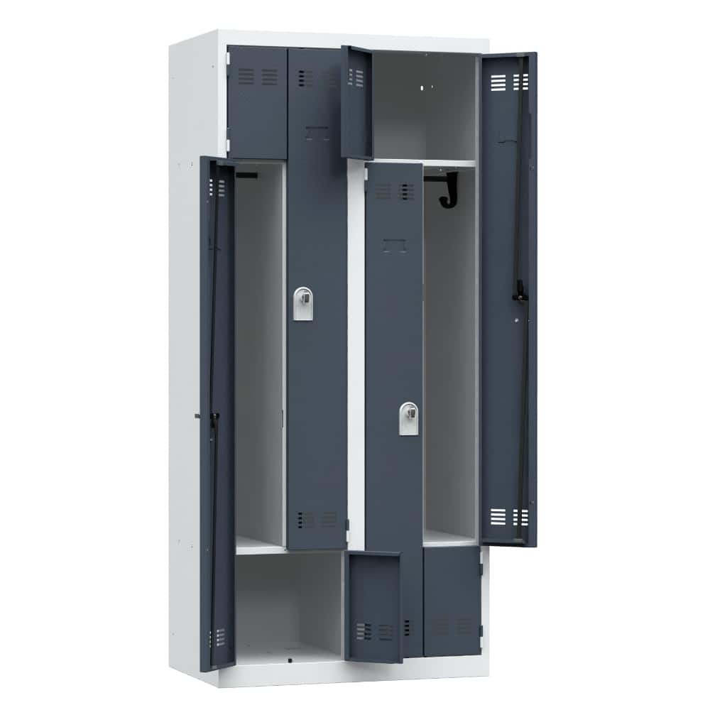 Vestiaires monobloc gain de place 2 colonnes - Cadenassable