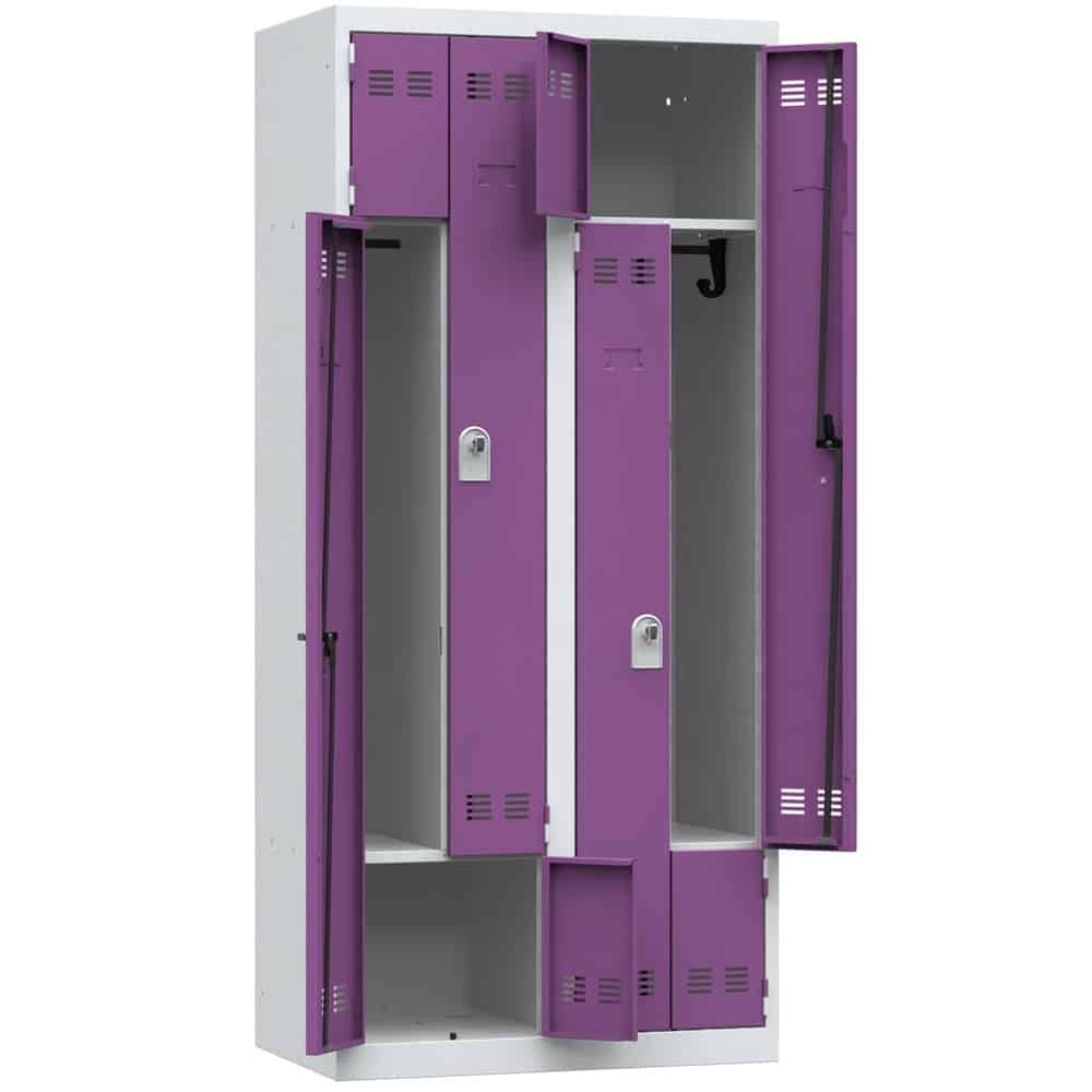 Vestiaires monobloc gain de place 2 colonnes - Cadenassable