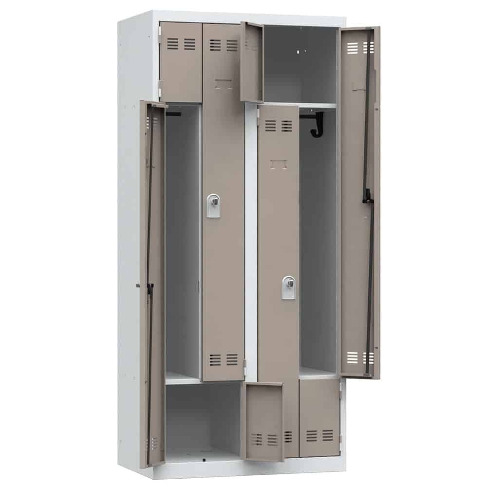 Vestiaires monobloc gain de place 2 colonnes - Cadenassable