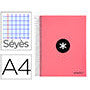 Cahier spirale Antartik A4 100g couverture rembordée Seyès sans bandes 4 trous 120f coloris corail